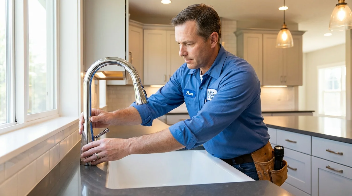 Kitchen faucet installation by Johns Plumbing LLC in Empire