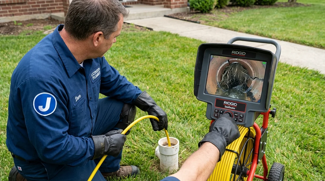 Sewer camera inspection being performed by Johns Plumbing LLC in Empire